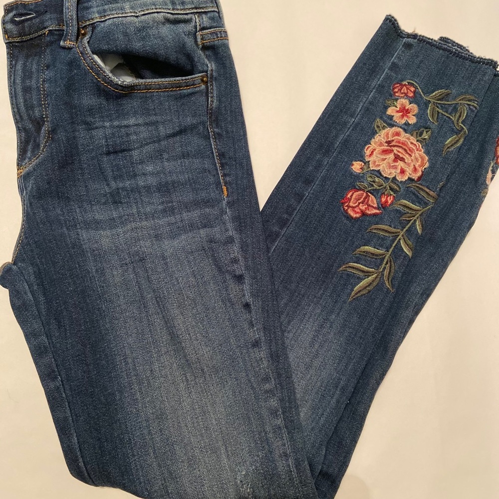 Driftwood Floral Embroidered Jeans